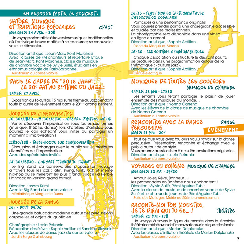 Intérieur de la brochure pour la saison culturelle 2012 2013