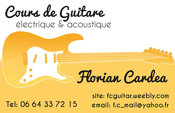 Carte de visite pour un professeur de guitare