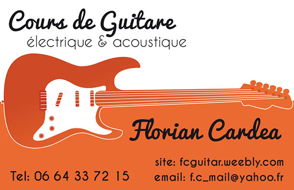 Carte de visite pour un professeur de guitare