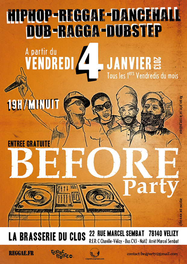 flyer pour pour les soirées Before Party