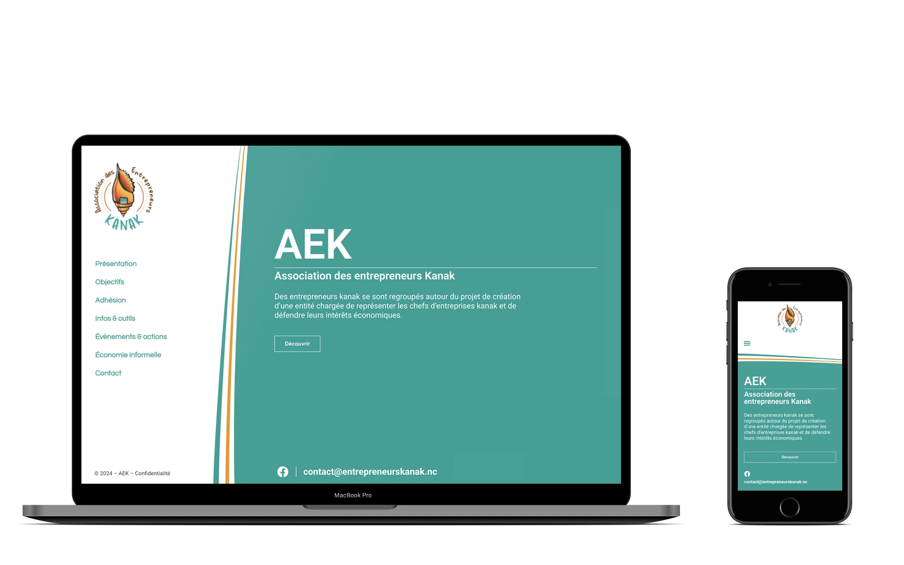Visuel du site de l'association des entrepreneurs kanak